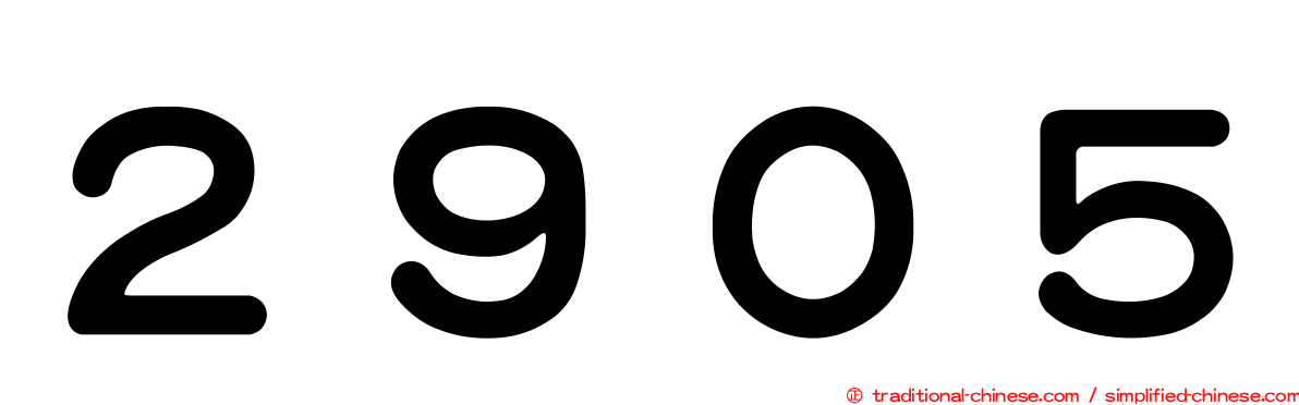 ２９０５
