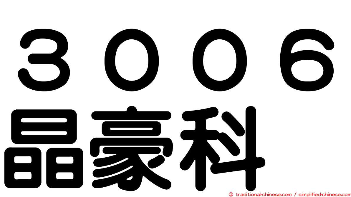 ３００６晶豪科
