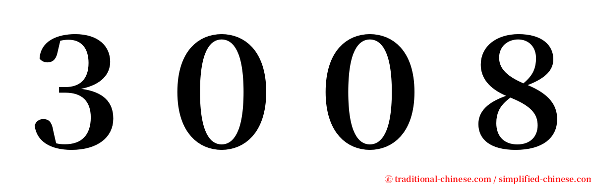 ３００８ serif font