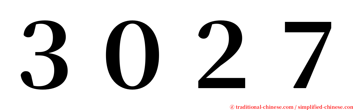 ３０２７ serif font