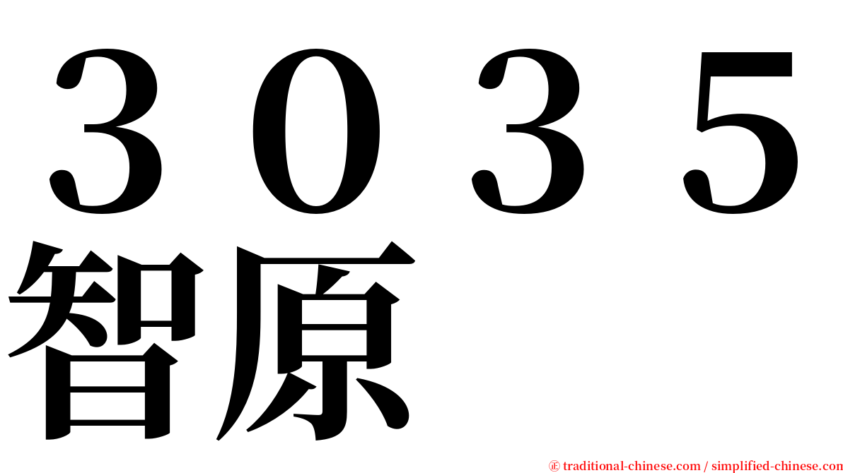 ３０３５智原 serif font