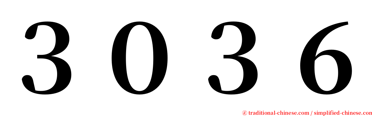 ３０３６ serif font