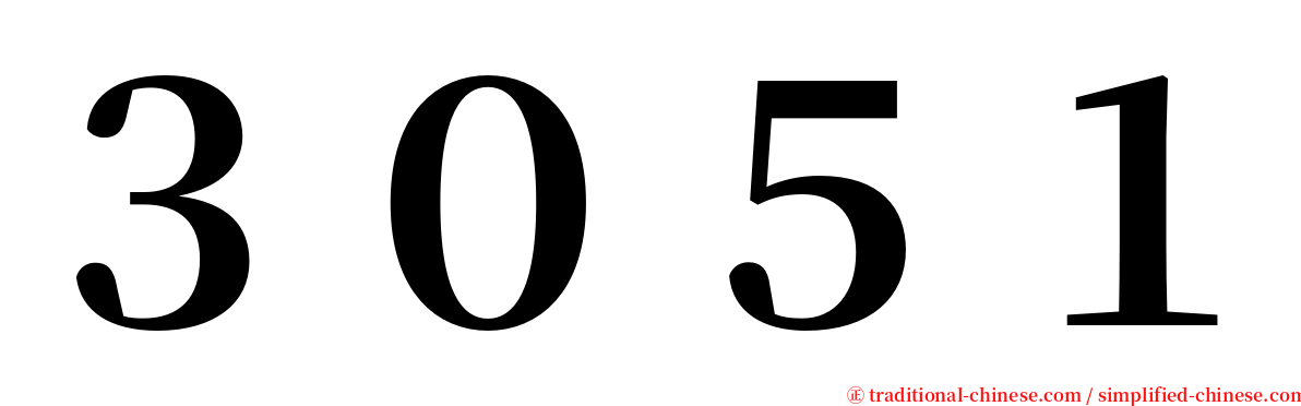 ３０５１ serif font