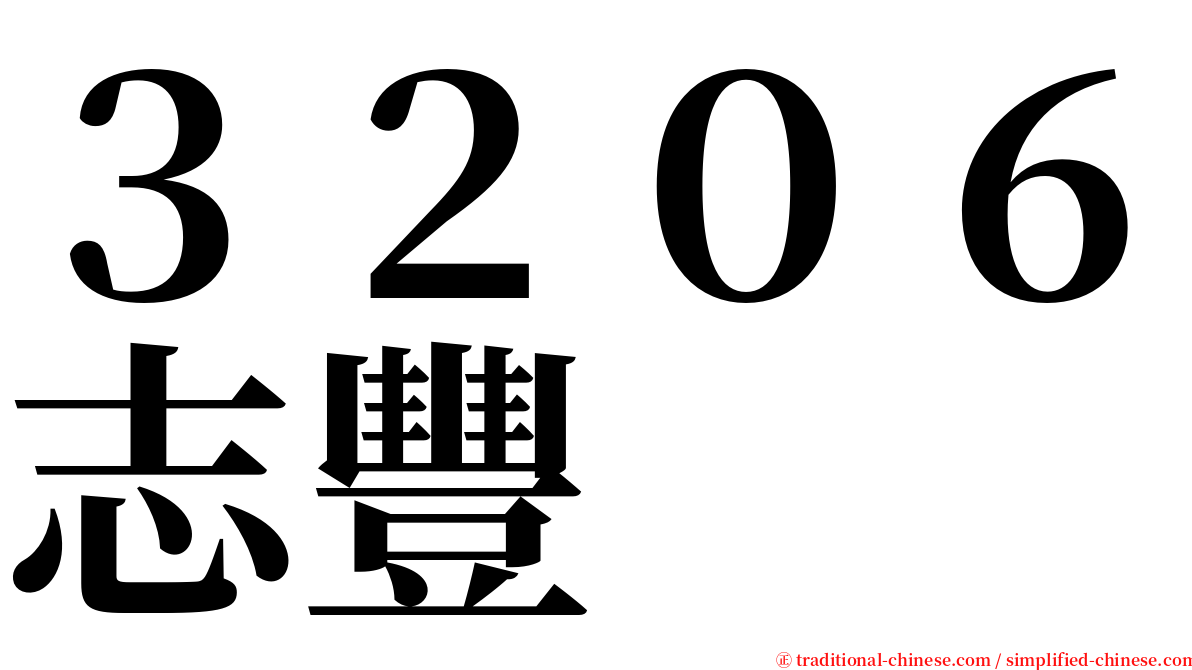 ３２０６志豐 serif font