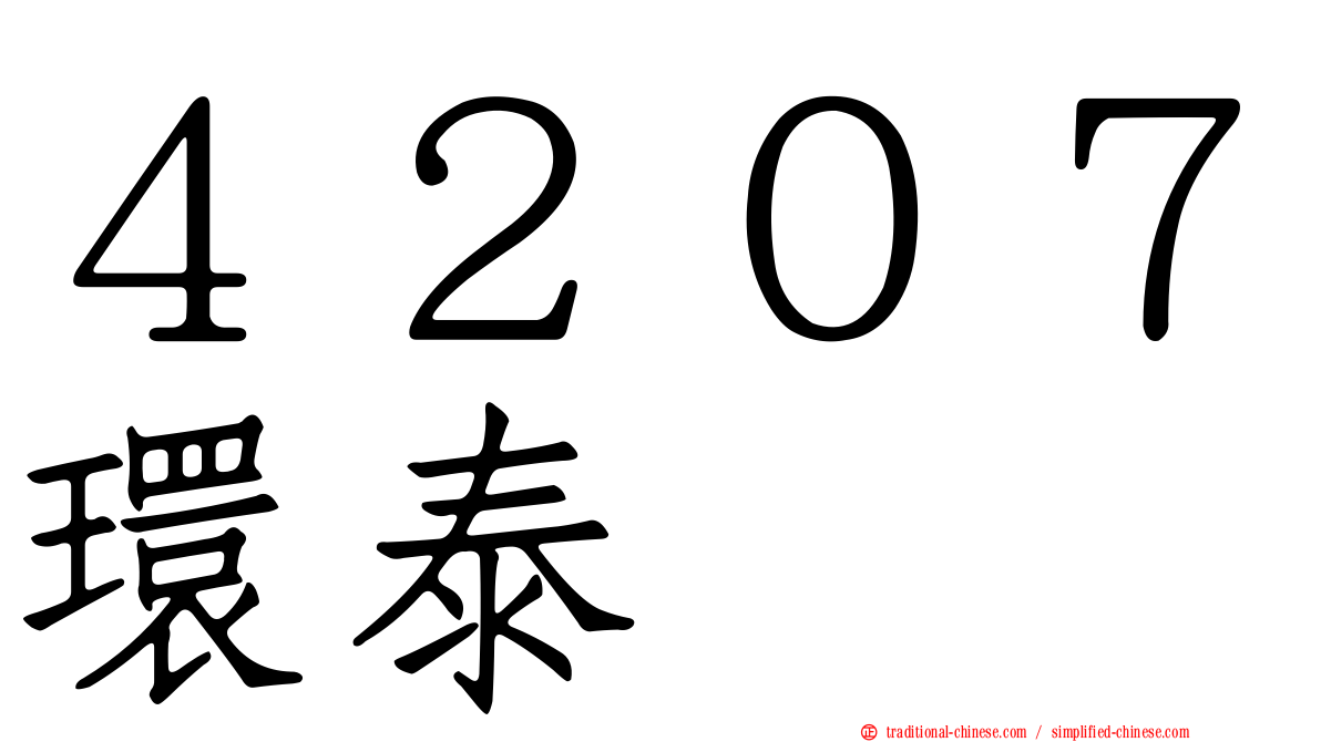 ４２０７環泰
