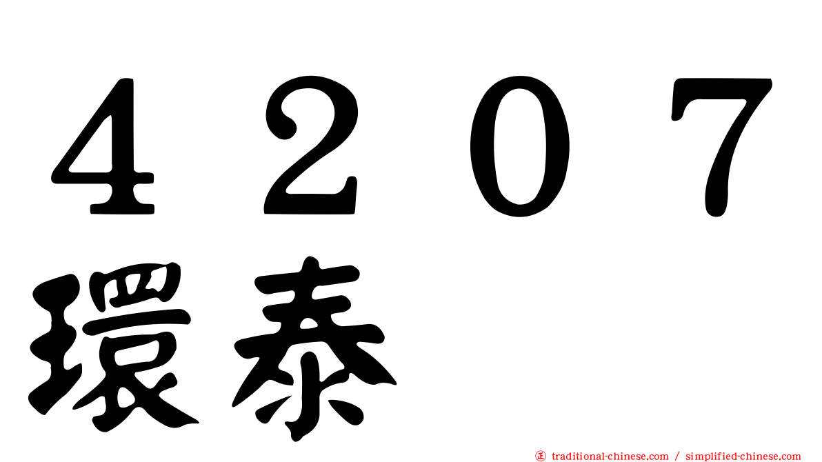 ４２０７環泰