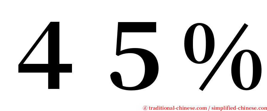 ４５％ serif font