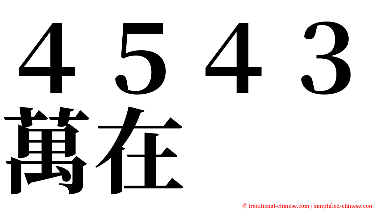 ４５４３萬在 serif font