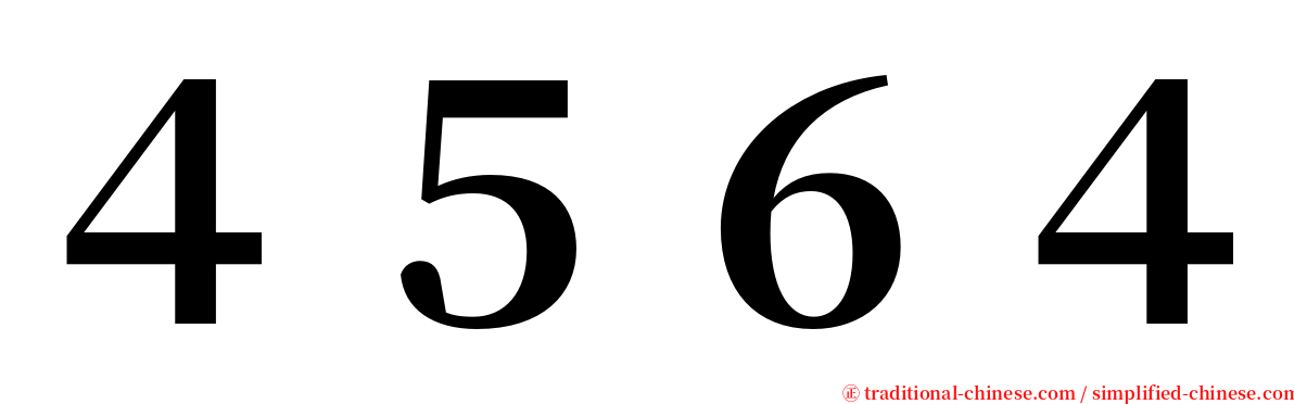 ４５６４ serif font