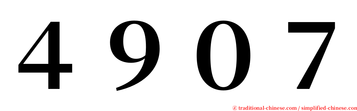４９０７ serif font