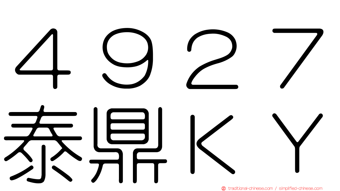 ４９２７泰鼎ＫＹ