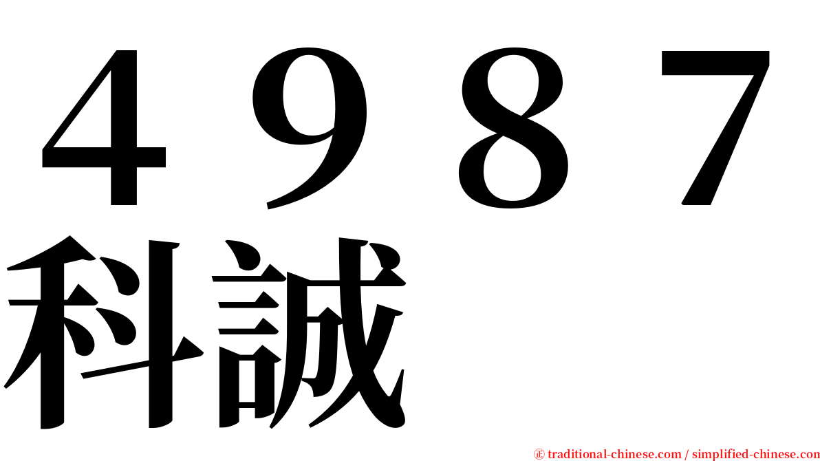 ４９８７科誠 serif font