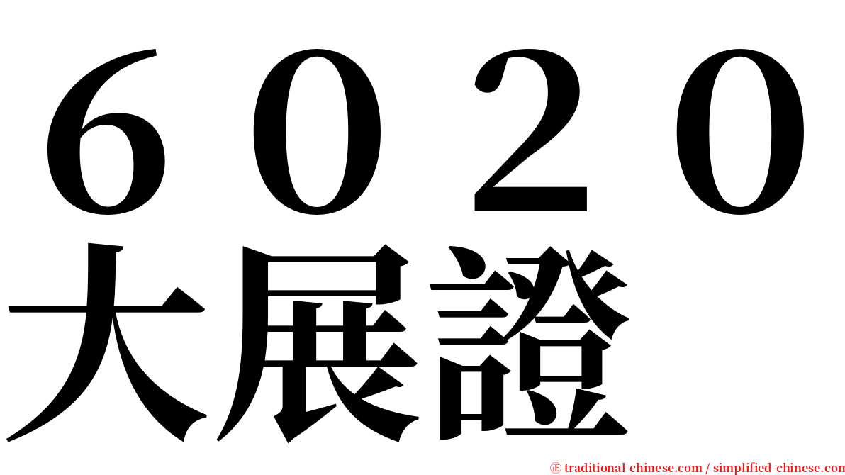 ６０２０大展證 serif font