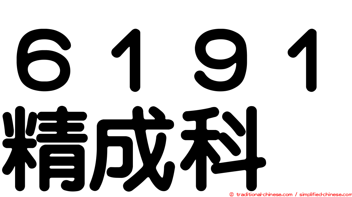 ６１９１精成科