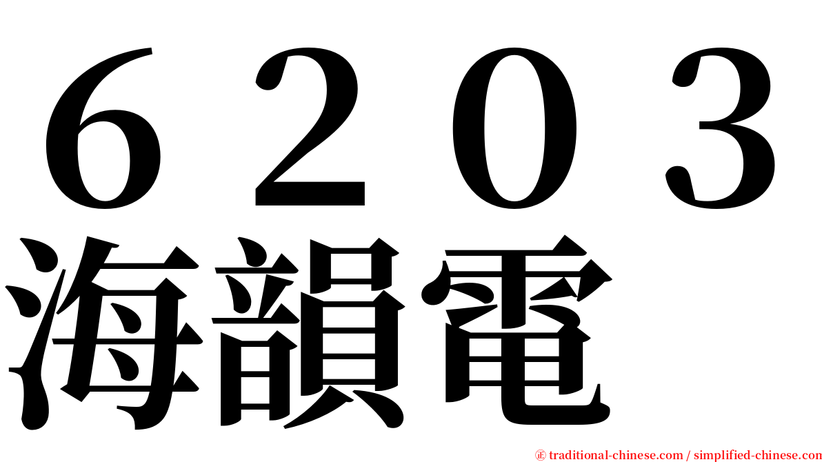 ６２０３海韻電 serif font
