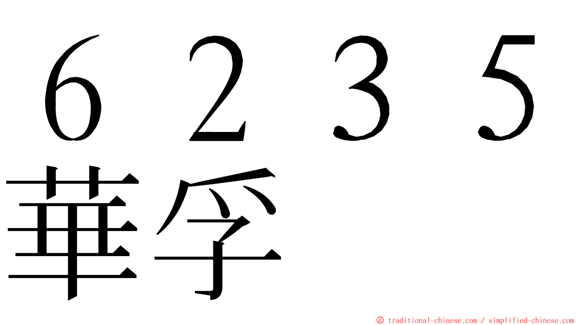 ６２３５華孚 ming font