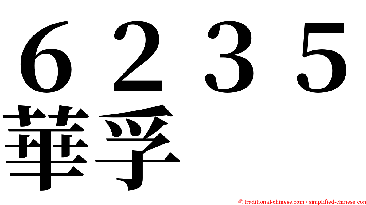 ６２３５華孚 serif font