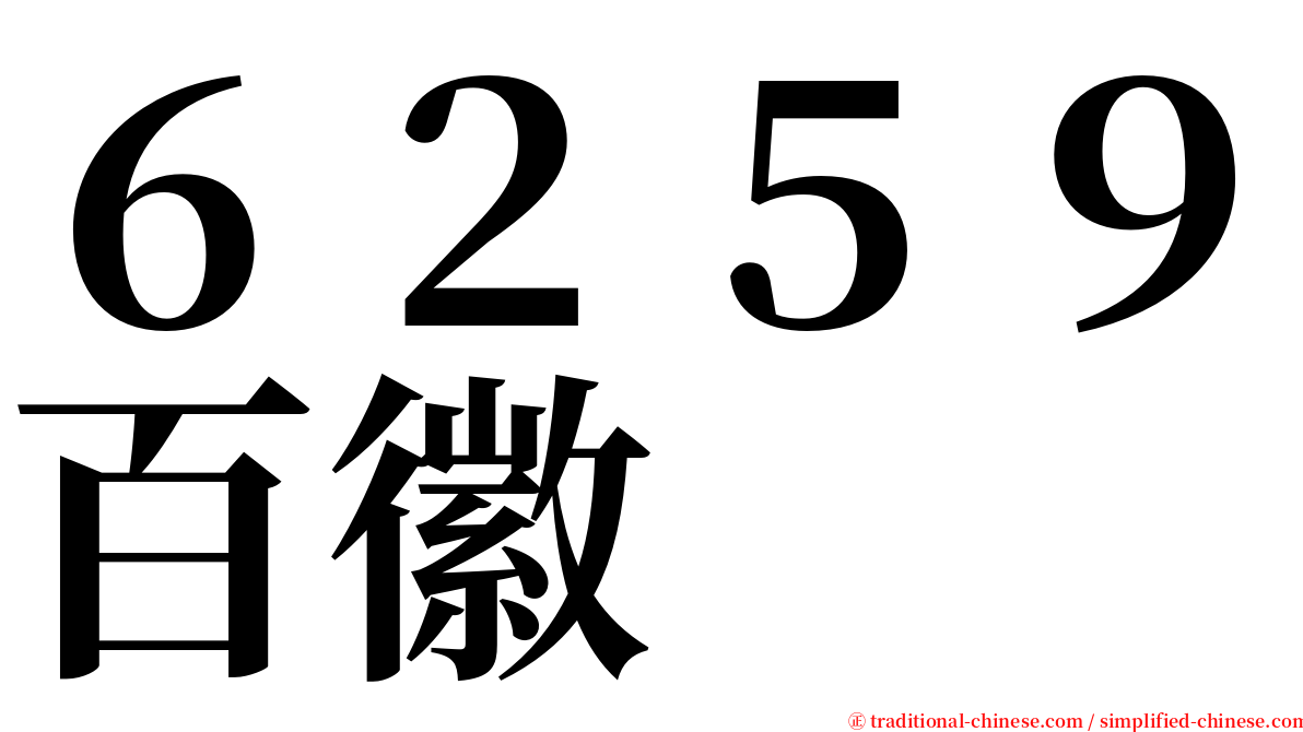 ６２５９百徽 serif font