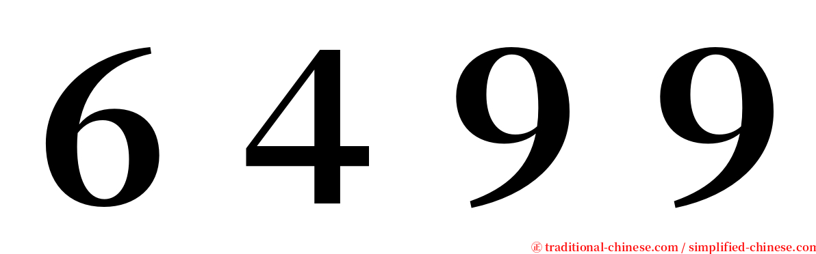 ６４９９ serif font