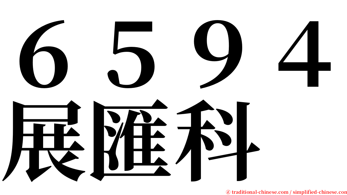 ６５９４展匯科 serif font