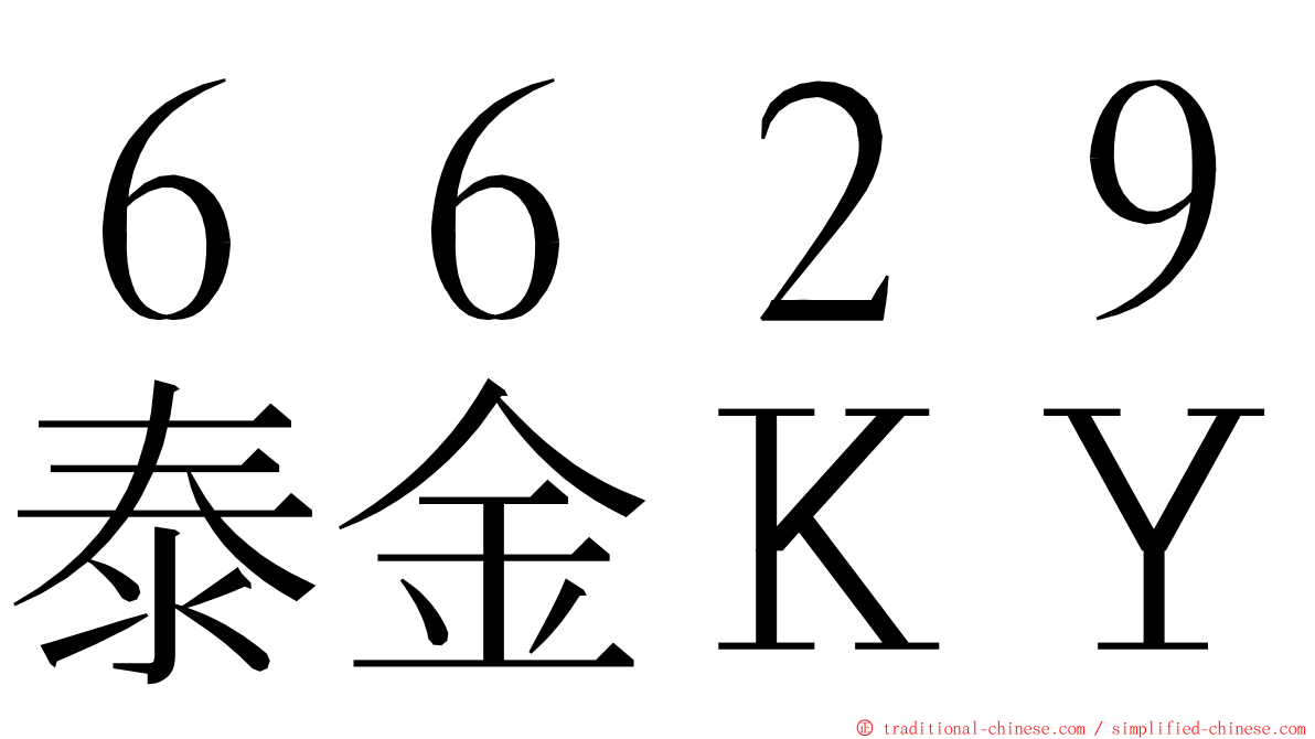 ６６２９泰金ＫＹ ming font