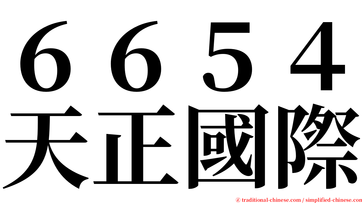 ６６５４天正國際 serif font
