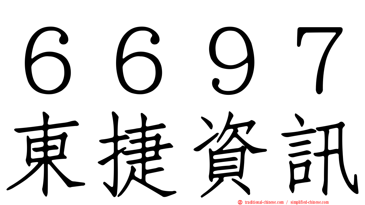 ６６９７東捷資訊