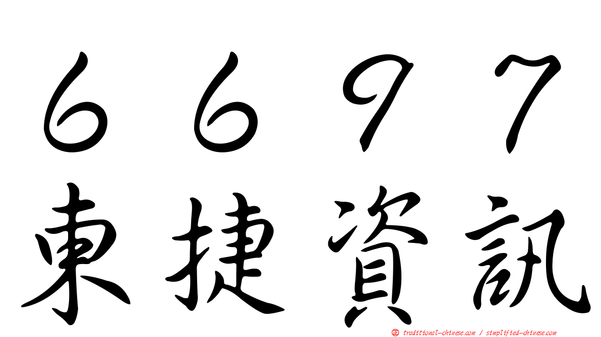 ６６９７東捷資訊