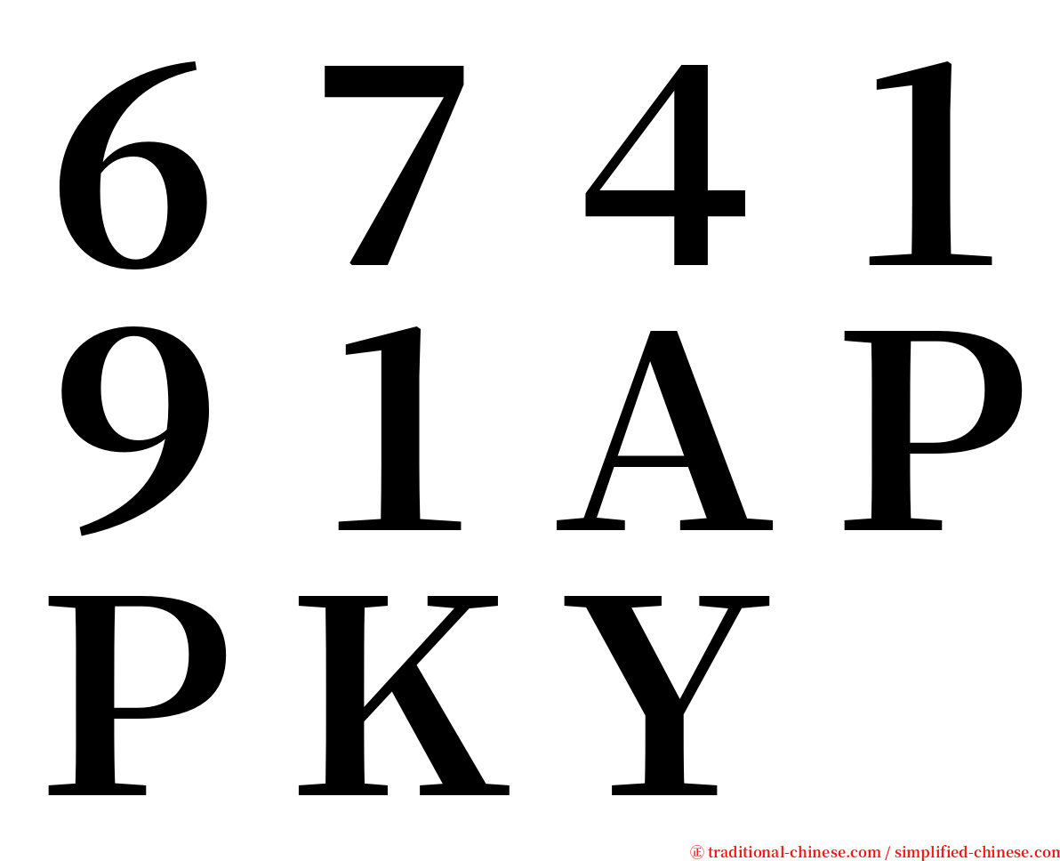 ６７４１９１ＡＰＰＫＹ serif font
