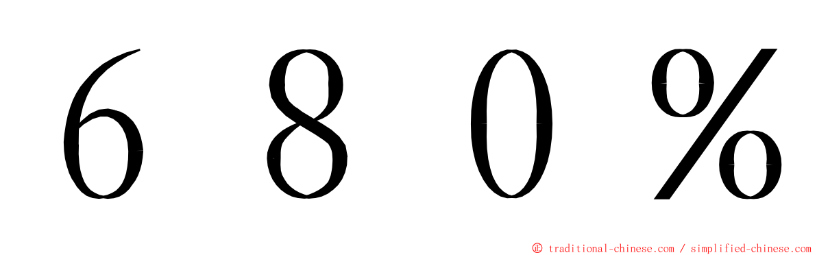６８０％ ming font