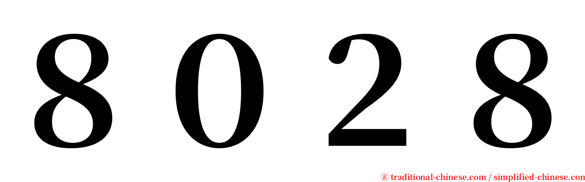 ８０２８ serif font