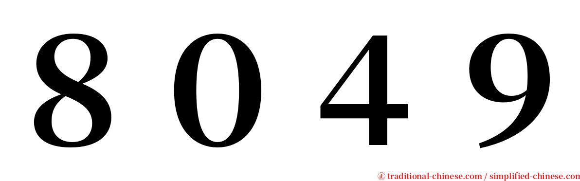 ８０４９ serif font