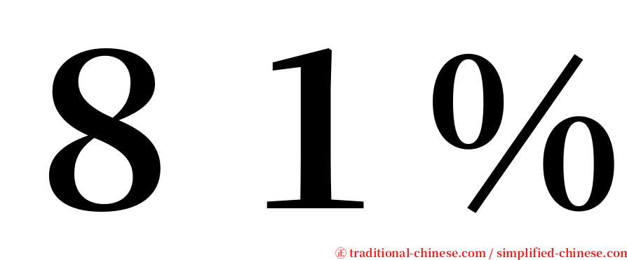 ８１％ serif font