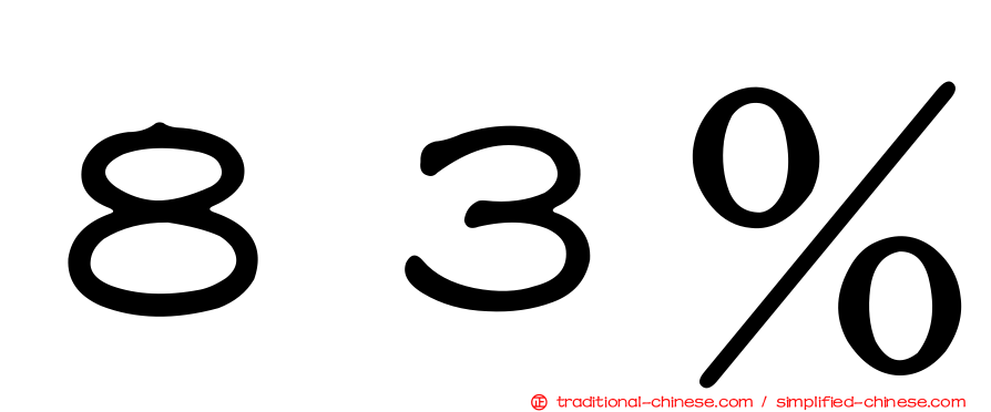 ８３％