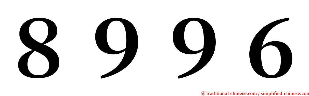 ８９９６ serif font
