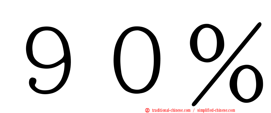 ９０％