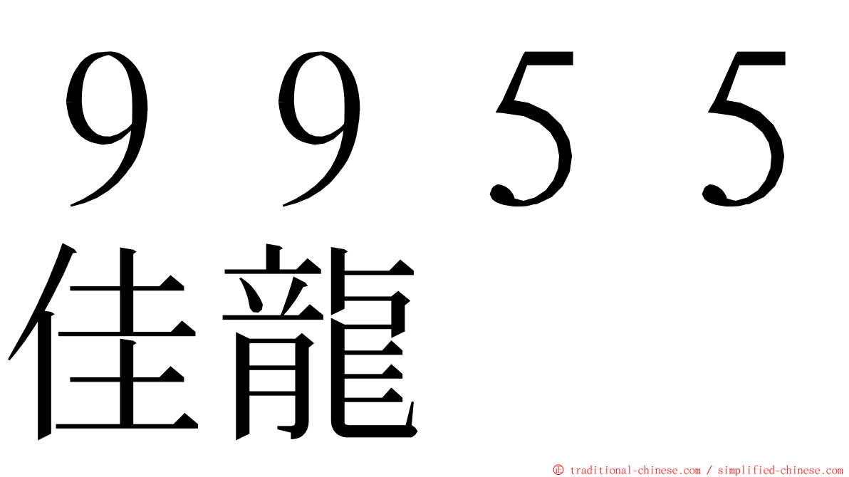 ９９５５佳龍 ming font