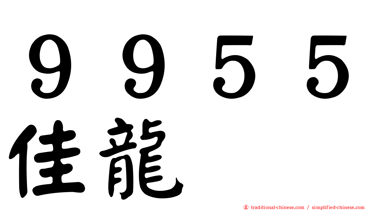 ９９５５佳龍