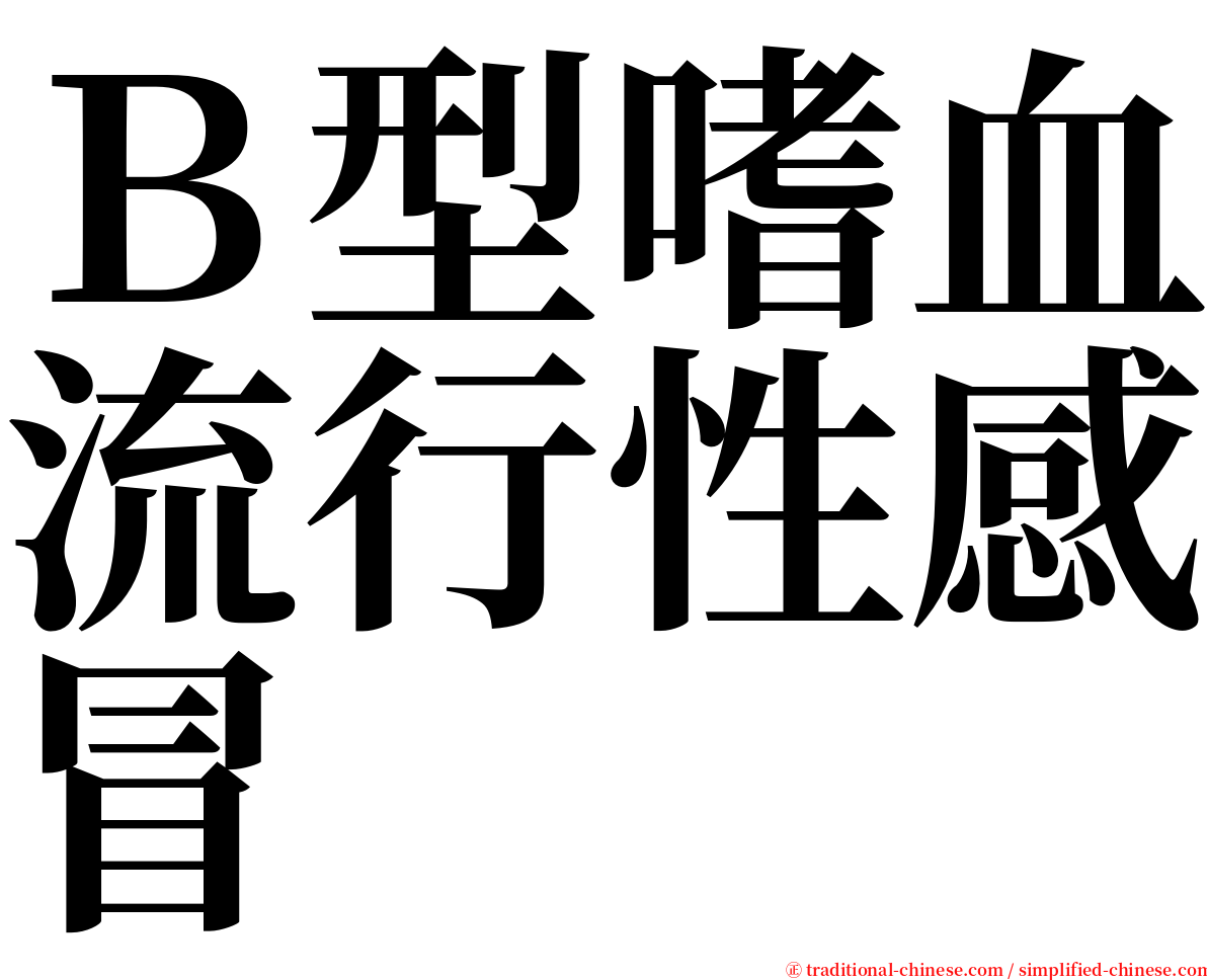 Ｂ型嗜血流行性感冒 serif font