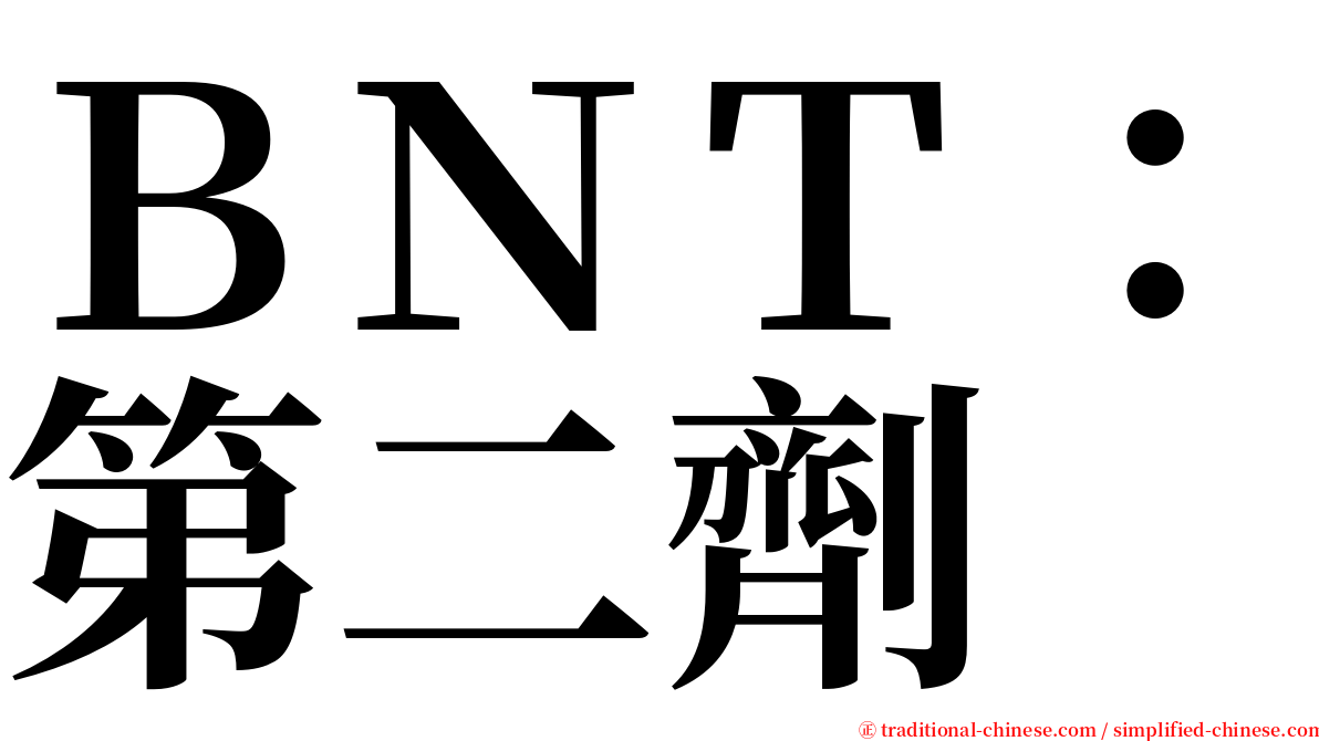 ＢＮＴ：第二劑 serif font