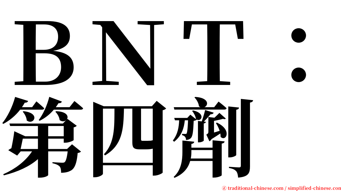 ＢＮＴ：第四劑 serif font