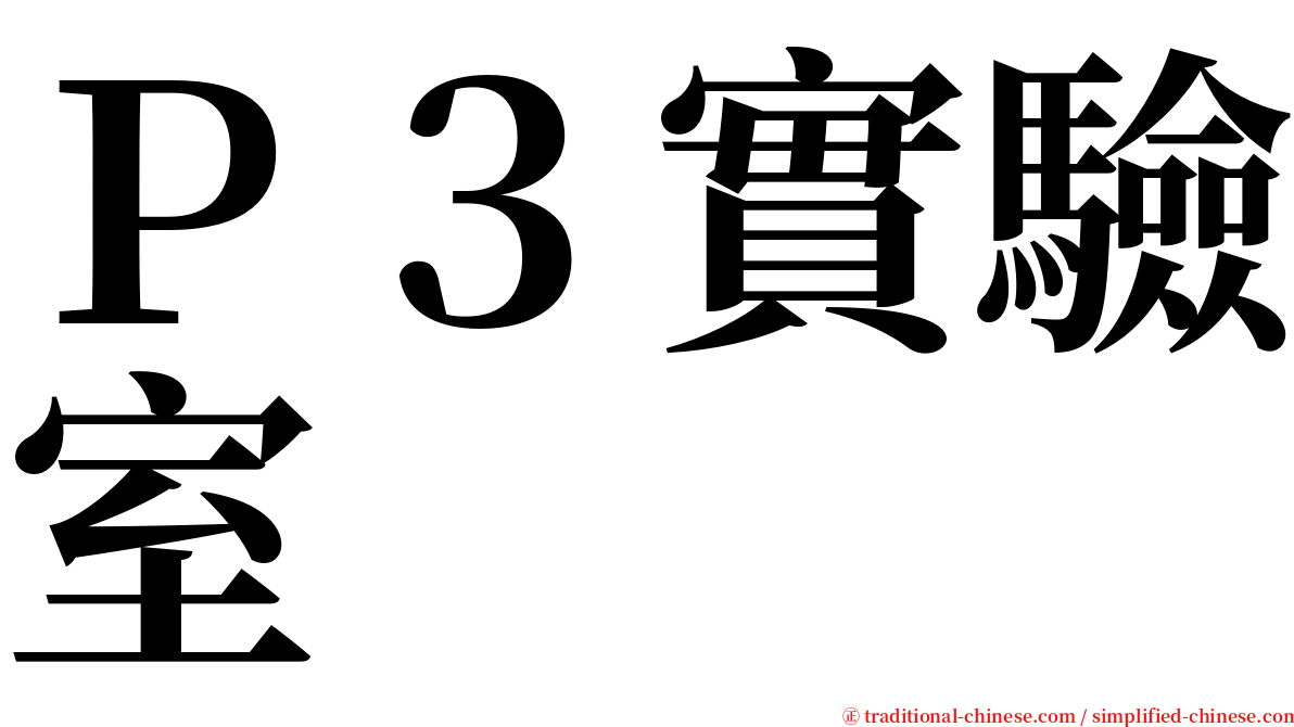 Ｐ３實驗室 serif font
