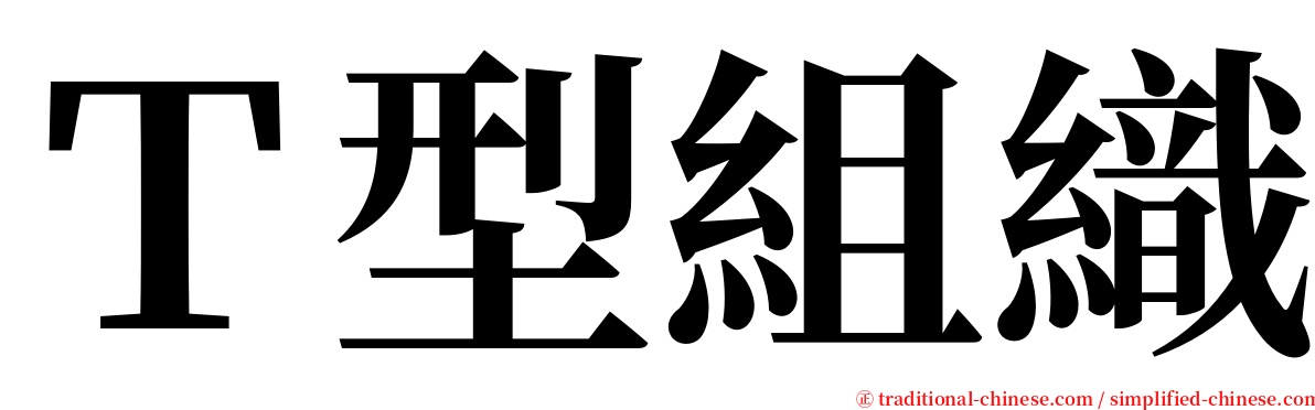 Ｔ型組織 serif font